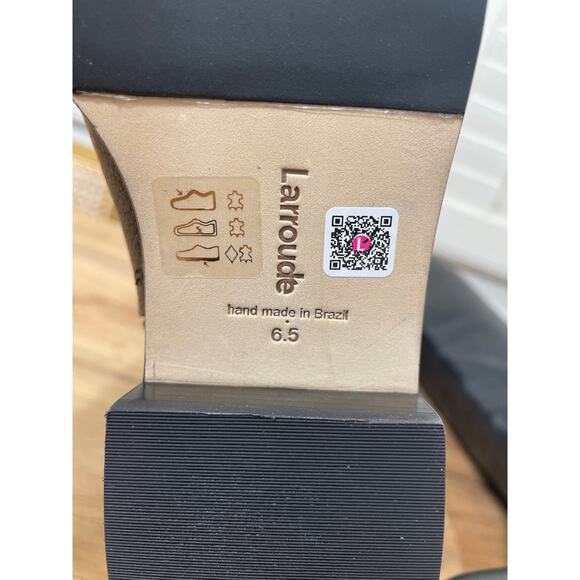 Larroudé Knee-High Equestrian Style Boots Black Leather Size 6.5 NWOB Inside Zip - Picture 13 of 16